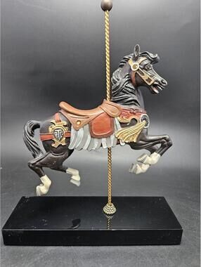 Philadelphia Dandy 1983 Hamilton Collection Carousel Horse Black Stone Base